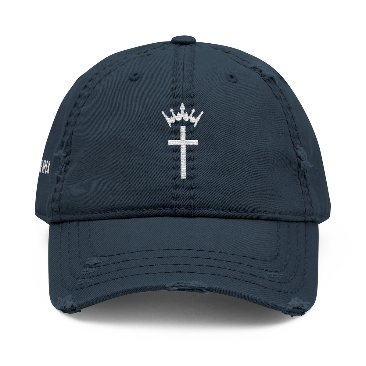 Divine Apex Christ Is King Cross & Crown Distressed Dad Hat