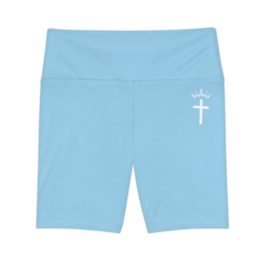 Divine Apex Women's Mid Thigh Shorts Light Blue