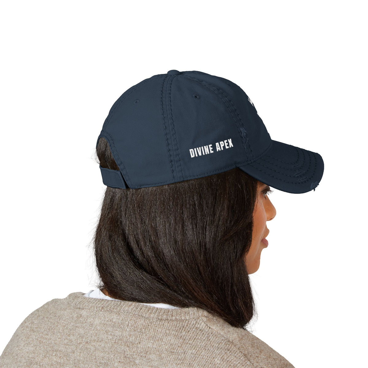 Divine Apex Christ Is King Cross & Crown Distressed Dad Hat