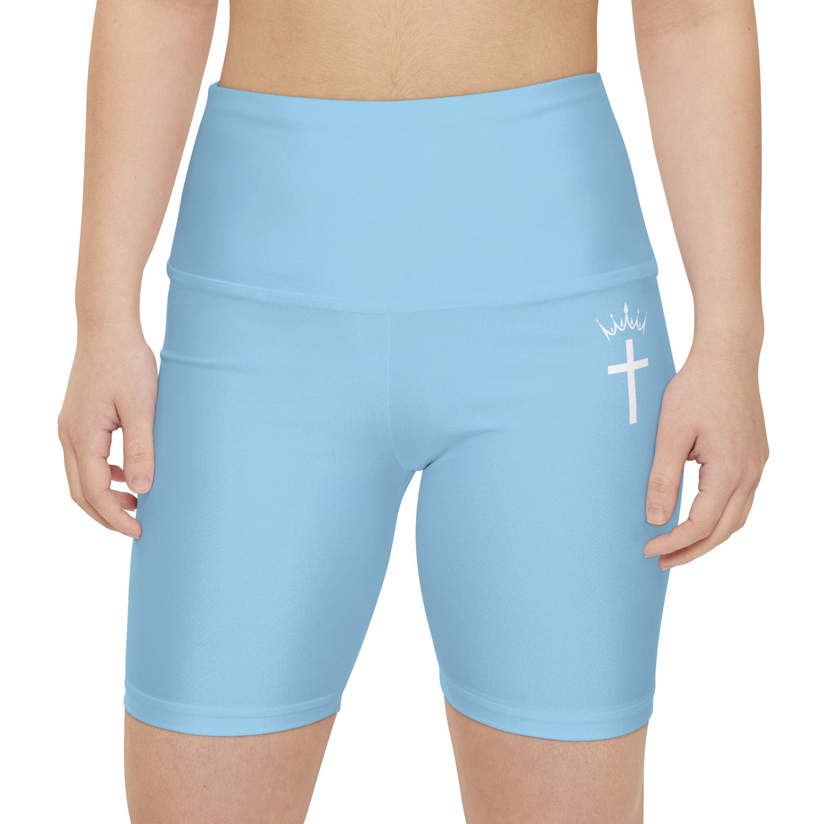 Divine Apex Women's Mid Thigh Shorts Light Blue