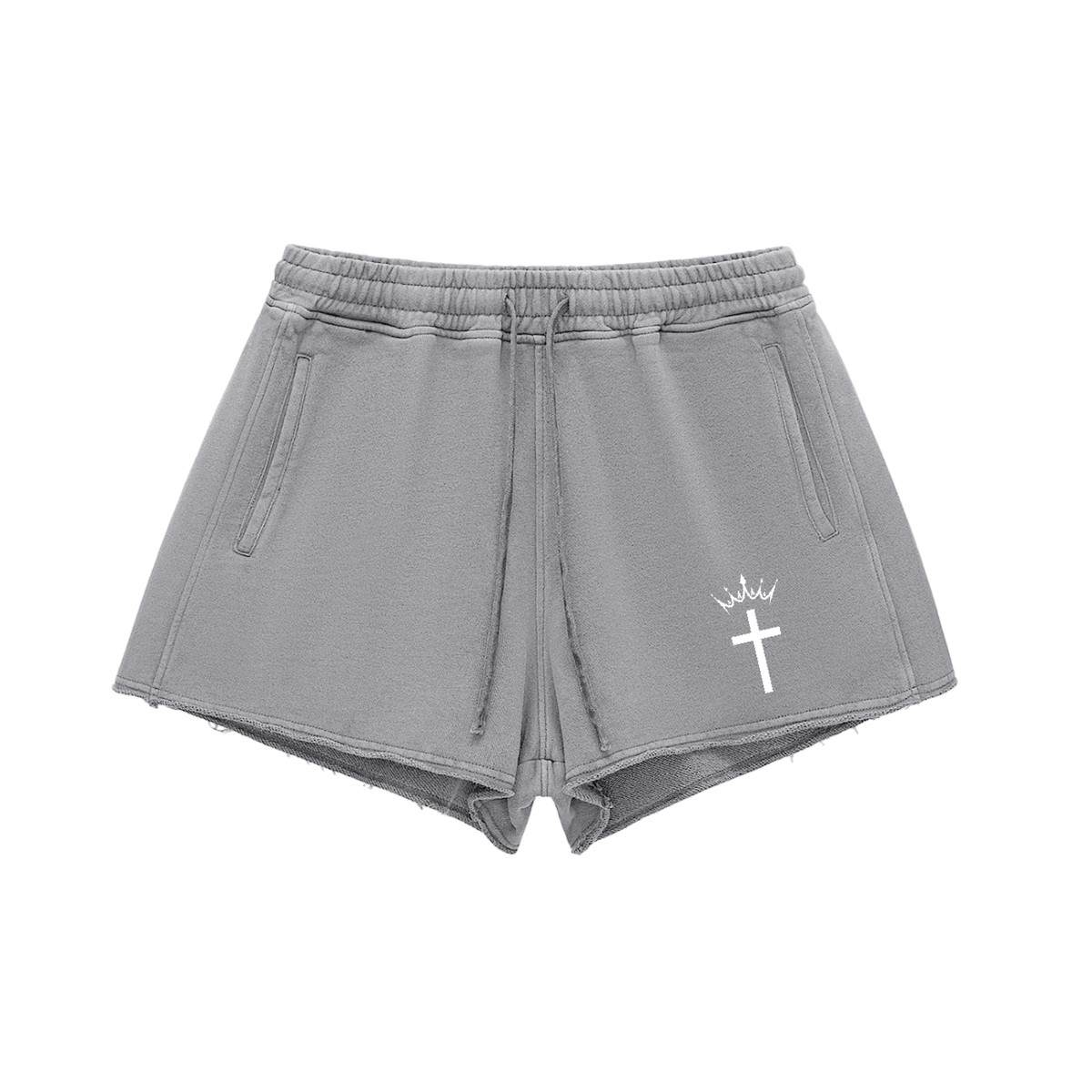 Divine Apex Women's Snow Washed Raw Edge Drawstring Shorts