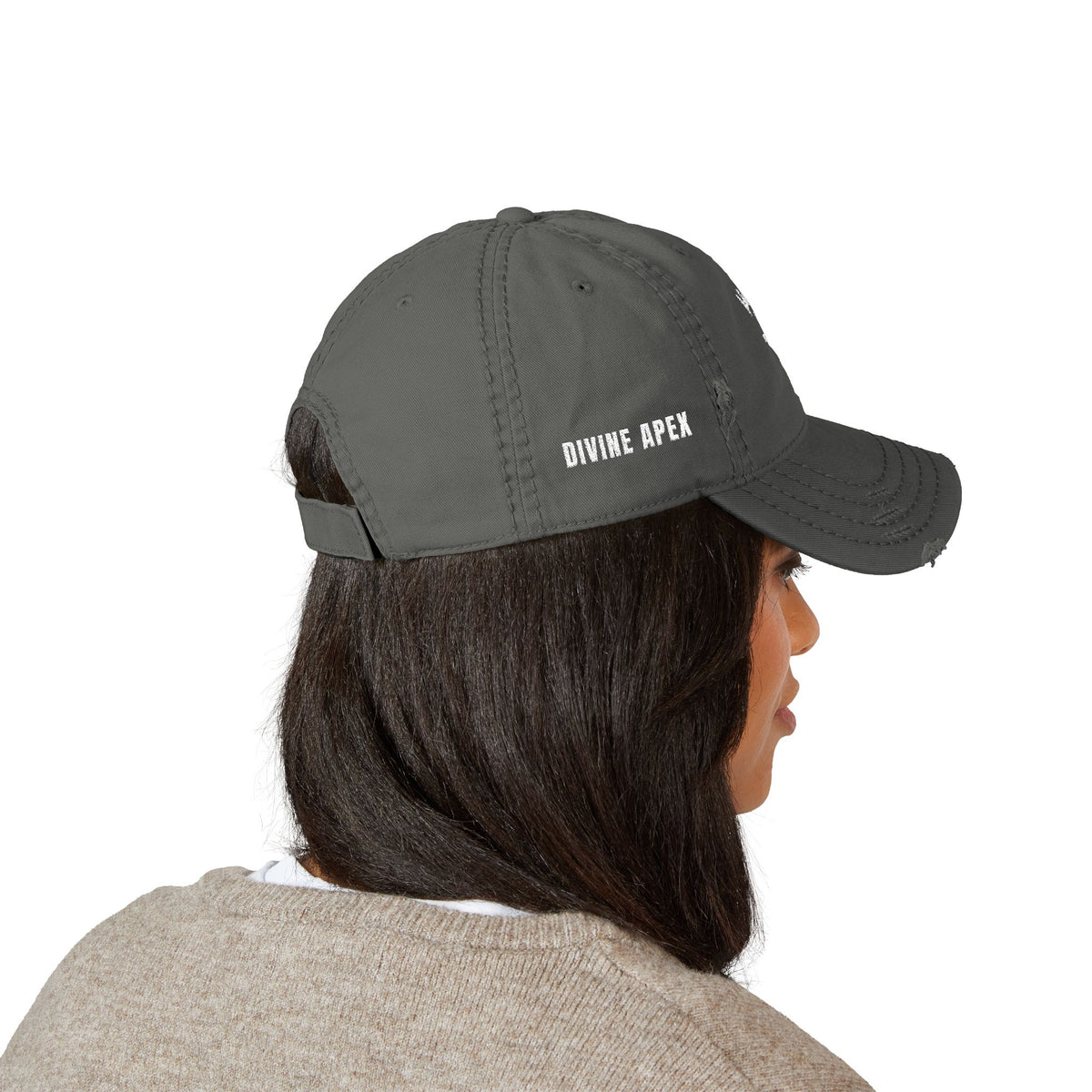 Divine Apex Christ Is King Cross & Crown Distressed Dad Hat