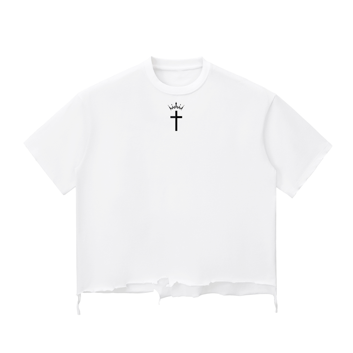 Divine Apex Opportunity Loves Repetition Boxy Tee - White
