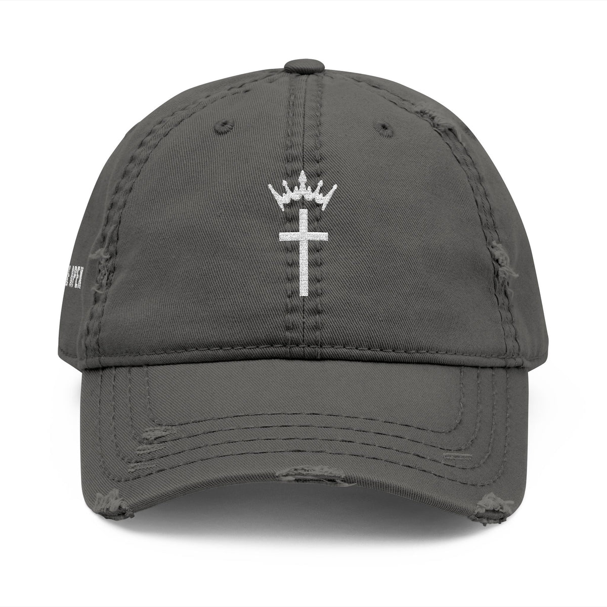 Divine Apex Christ Is King Cross & Crown Distressed Dad Hat