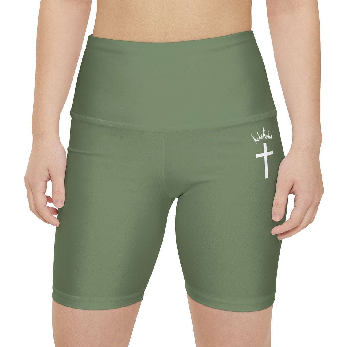 Divine Apex Women's Mid Thigh Shorts Camo Greem
