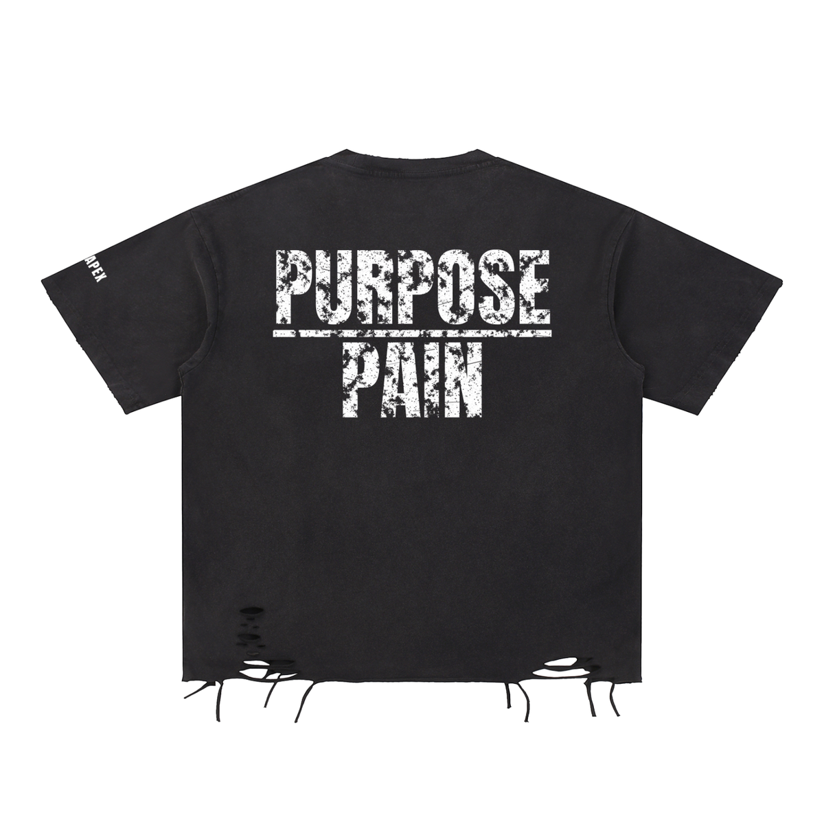 Divine Apex Purpose Over Pain Snow Washed Raw-Hem Tee
